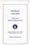 Bentley College Commencement program, 1970