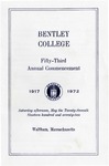 Bentley College Commencement program, 1972