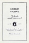 Bentley College Commencement program, 1973 by Bentley University