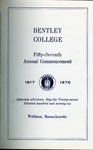 Bentley College Commencement program, 1976