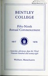 Bentley College Commencement program, 1978