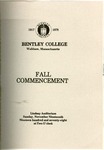 Bentley College Commencement program, 1978, Fall graduates