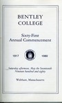 Bentley College Commencement program, 1980