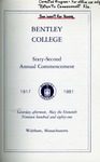Bentley College Commencement program, 1981